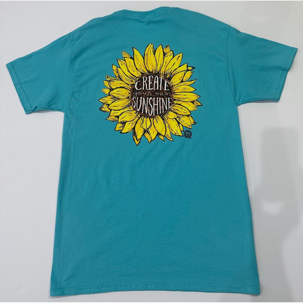 Girlie Girl Originals Sunflower Create Your Own Sunshine Graphic T-Shirt Blue M